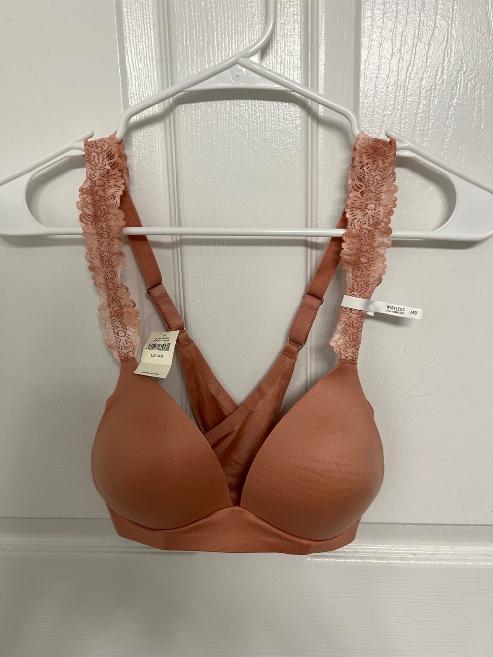 BRAND NEW AERIE Women's Lace Strap Wireless T-Shirt Bra - Rose Tan